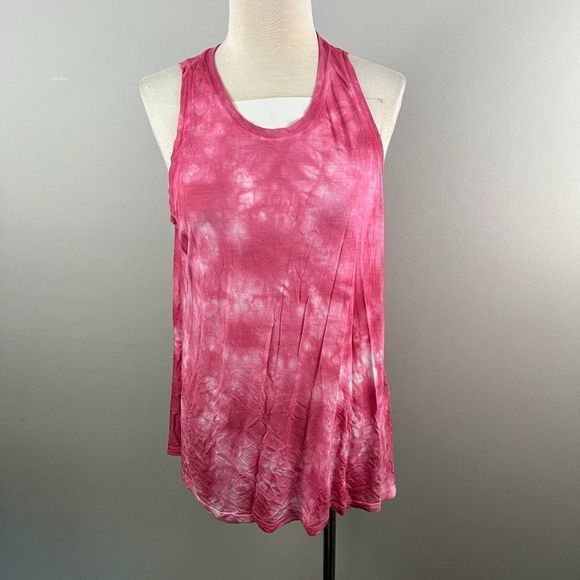 NWOT SWEATY‎ BETTY Pink Tie Dye Racer Back Tank Top (S) - Picture 2 of 8